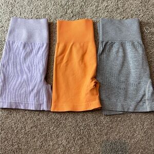 SHEIN Women's Athletic Shorts Set - Purple, Orange, Gray